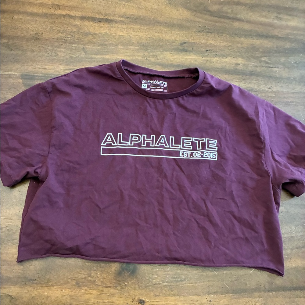 Alphalete Logo T-Shirt Crop Top Women’s Medium Purple Lifestyle Fit Cotton